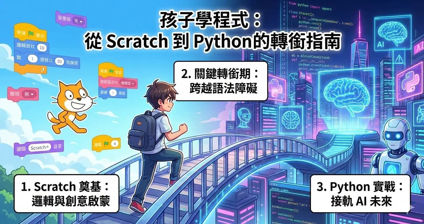 Scratch 學完之後該學什麼？給家長的程式語言選擇指南