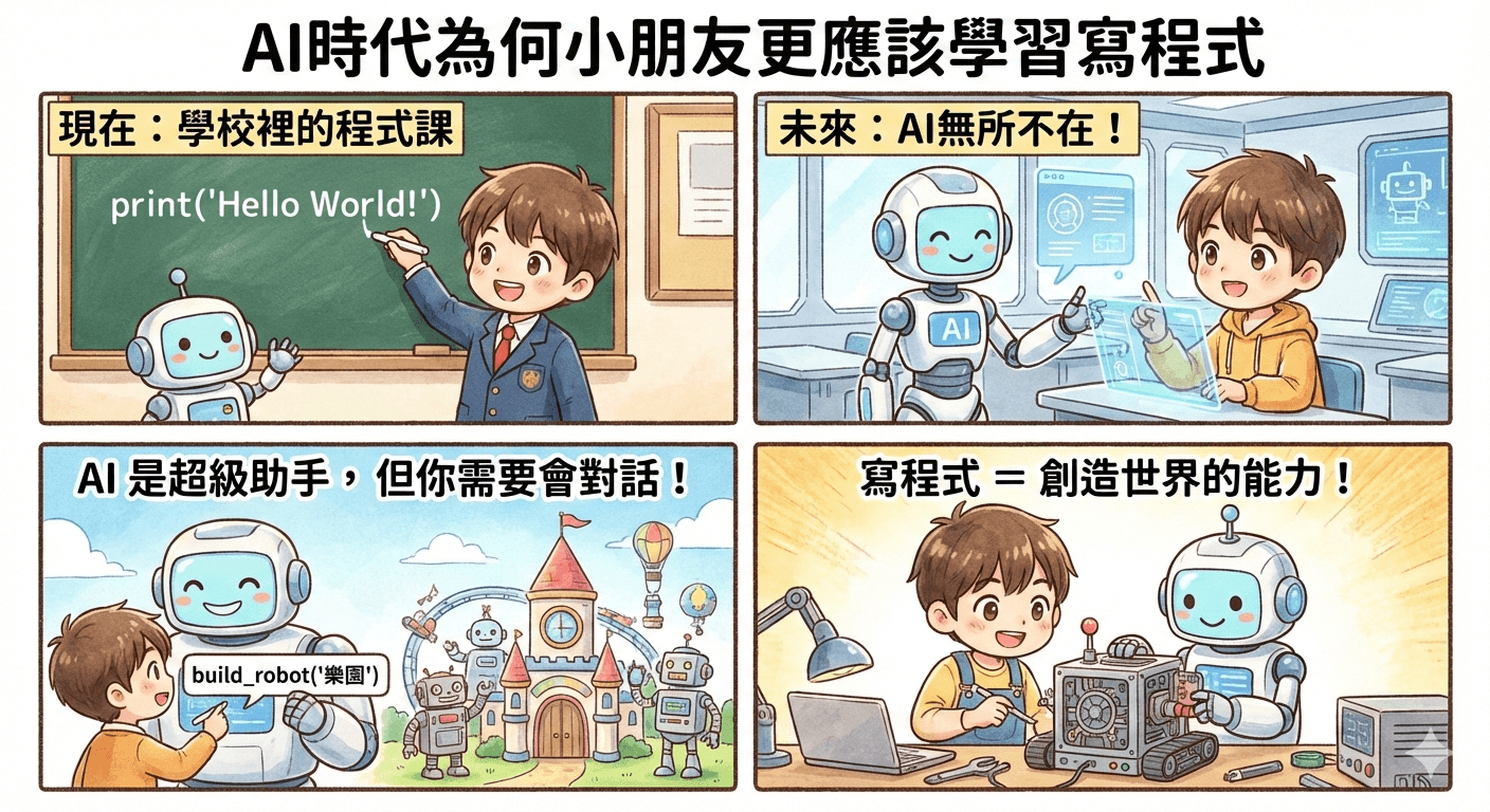 AI 時代為何小朋友更應該學習寫程式