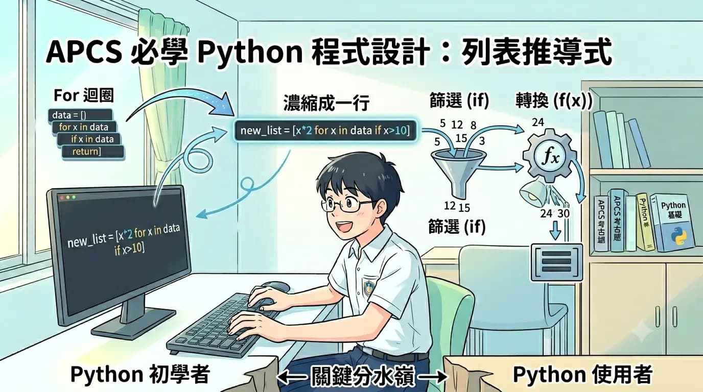 APCS  必學 Python 程式設計：列表推導式