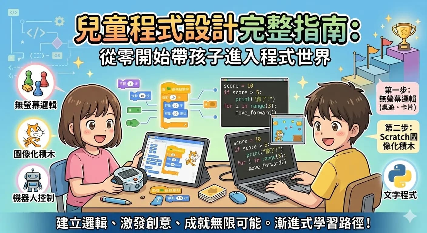 兒童程式設計完整指南：從零開始帶孩子進入程式世界